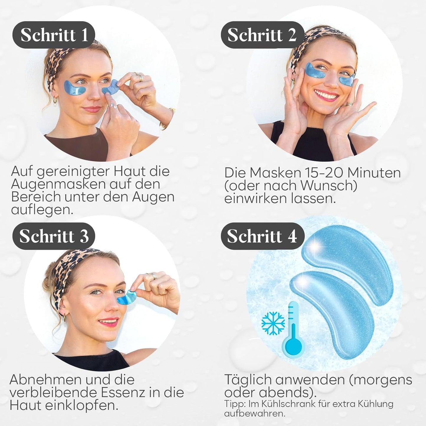 BLOOMORA Mixed Eye Pads (30 Pairs) | Eye Pads with Niacinamide & Eye Pads Hyaluronic | Eye Pads Against Dark Circles | Remove Dark Circles | Eye Patches
