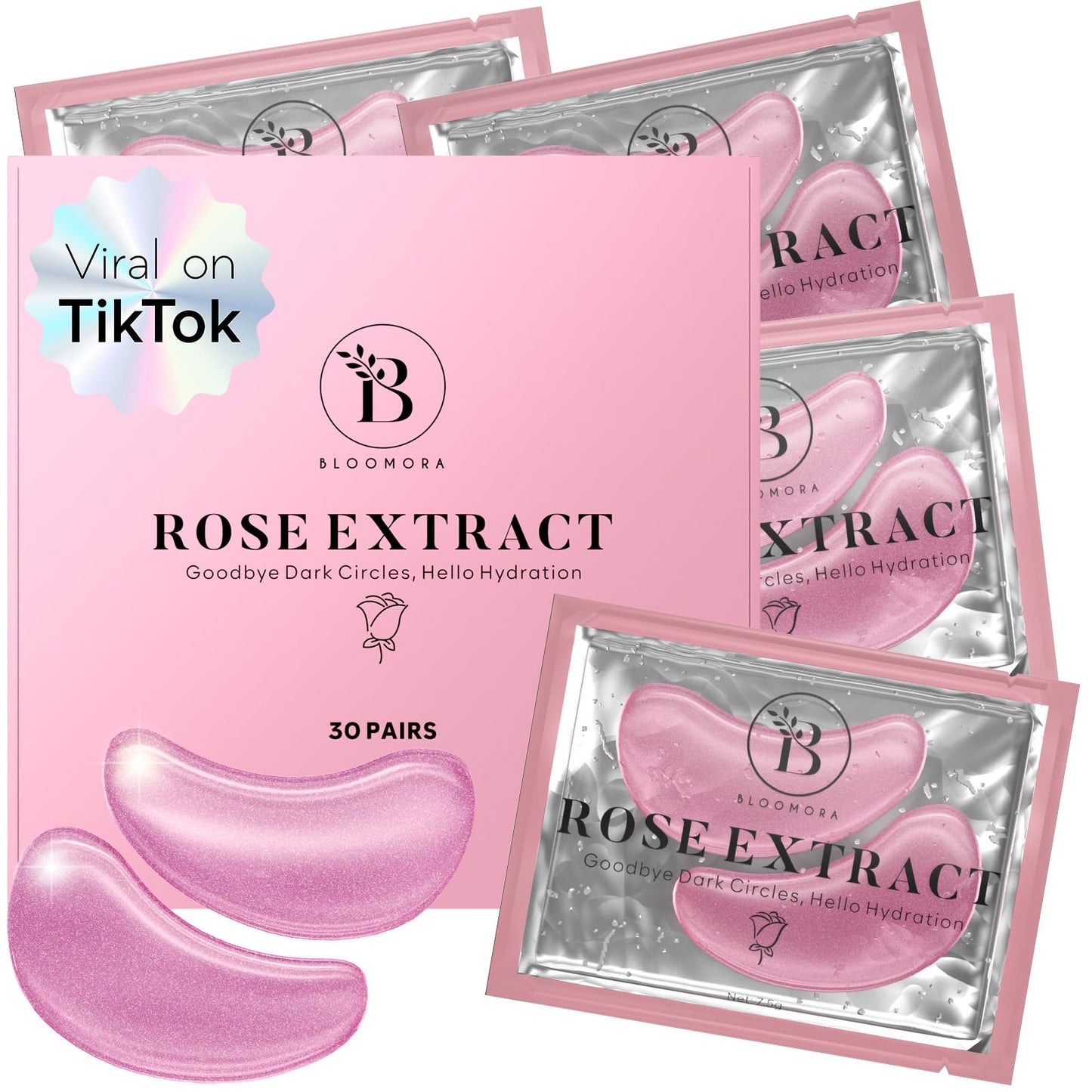 BLOOMORA Mixed Eye Pads (30 Pairs) | Eye Pads with Niacinamide & Eye Pads Hyaluronic | Eye Pads Against Dark Circles | Remove Dark Circles | Eye Patches